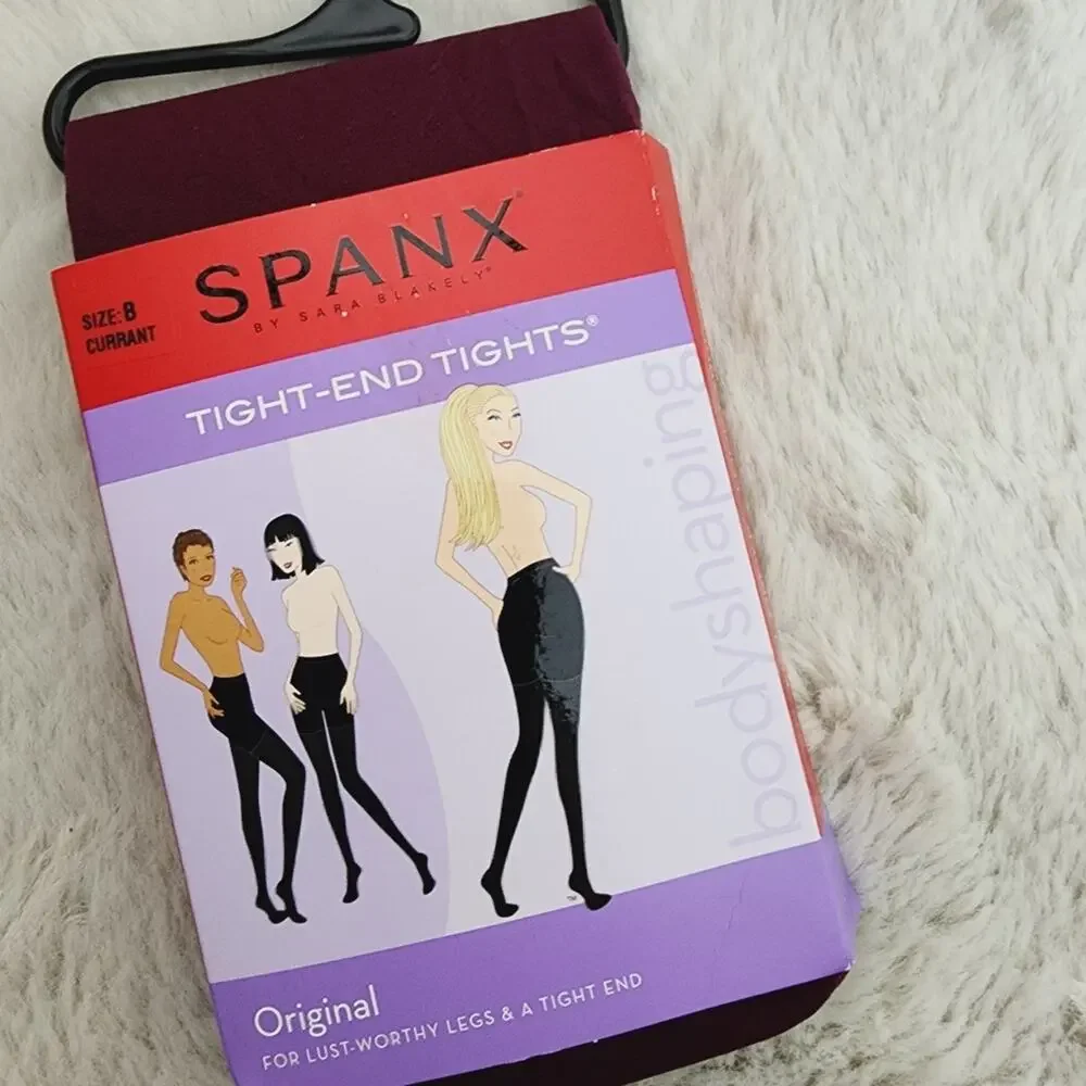 Spanx Tight End Opaque Body Shaping Tights Currant Purple Size B NWT